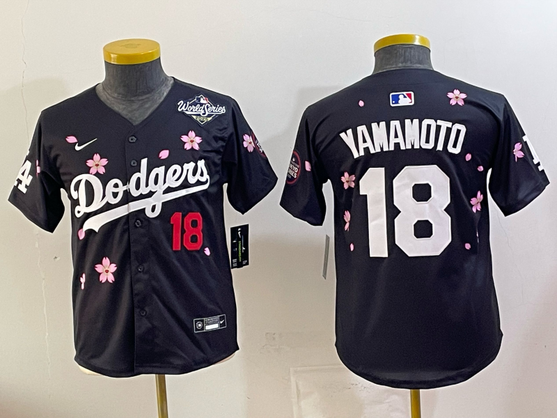youth 2026 Los Angeles Dodgers #18 Yamamoto blue Game Nike MLB Jersey 03003